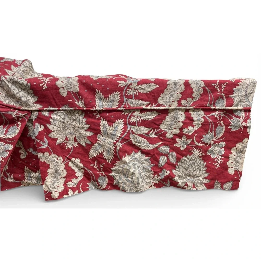 Pottery Barn Margaret Palampore Red California King Bedskirt Dust Ruffle Linen